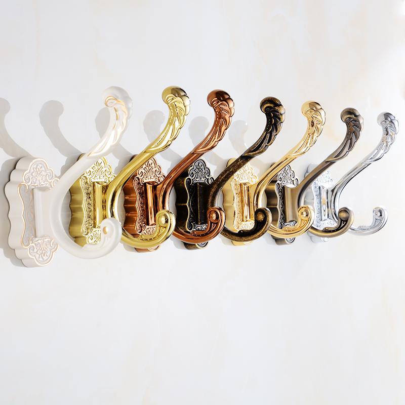 Robe Hooks Metal Towel Hanger Hooks For Clothes Coat Hat Bag Hooks Wall Mount Bathroom Accessories Door Towel Hook Holder 8002
