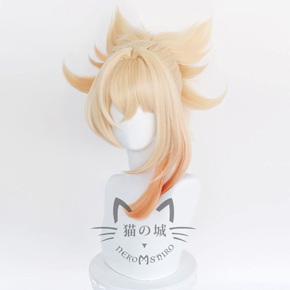 Genshin Impact Yoimiya Cosplay Wig, Anime, Heat-Resistant, Costume Accessory, Perfect for Parties, Events, and More, Includes Wig Net