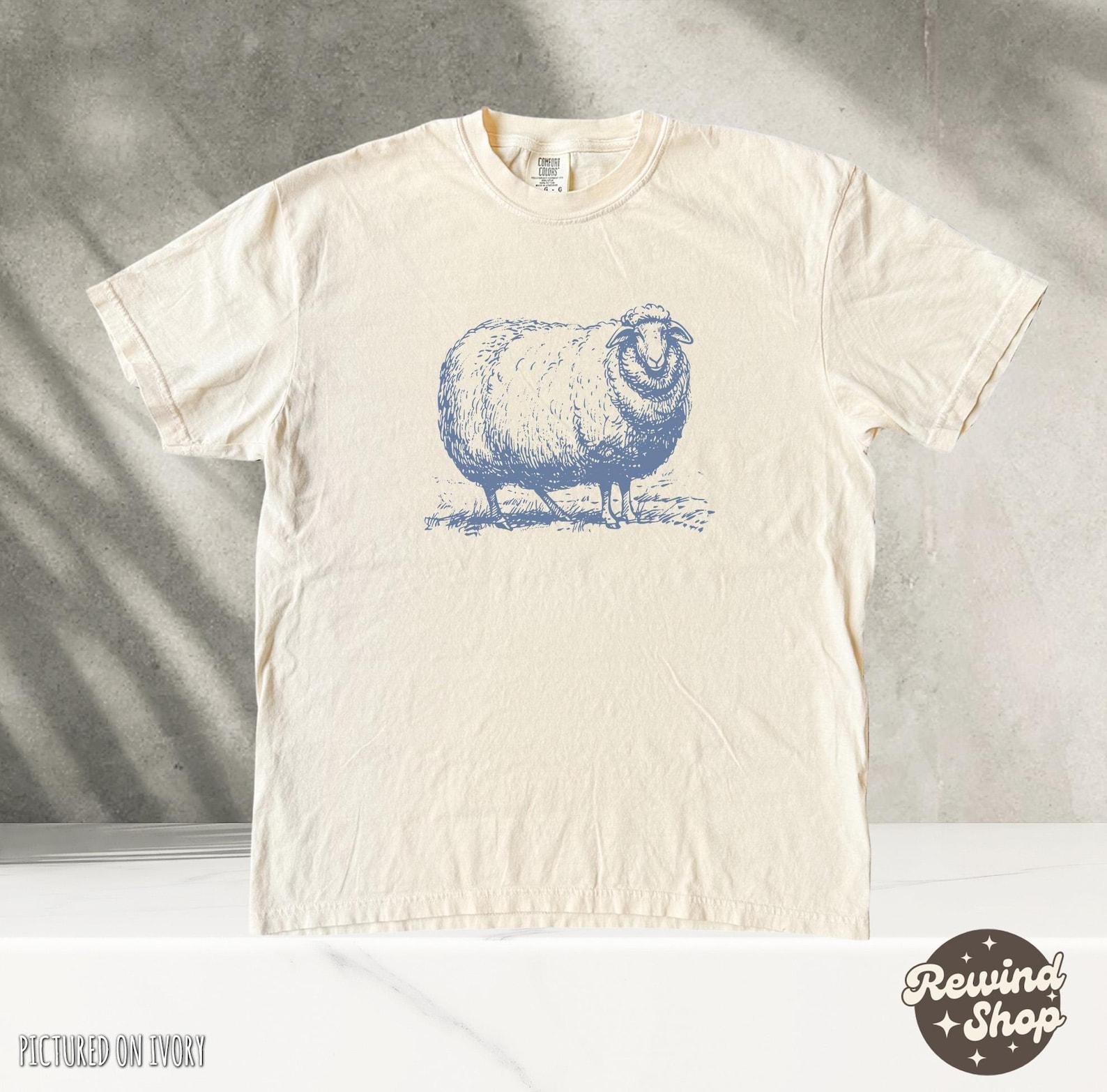 Fat Sheep TShirt, Vintage Unisex Tee, Funny Sheep Shirt, Meme Shirt, Vintage 90s Tattoo Fat Sheep Tee, Hand drawing Shirts 4XL