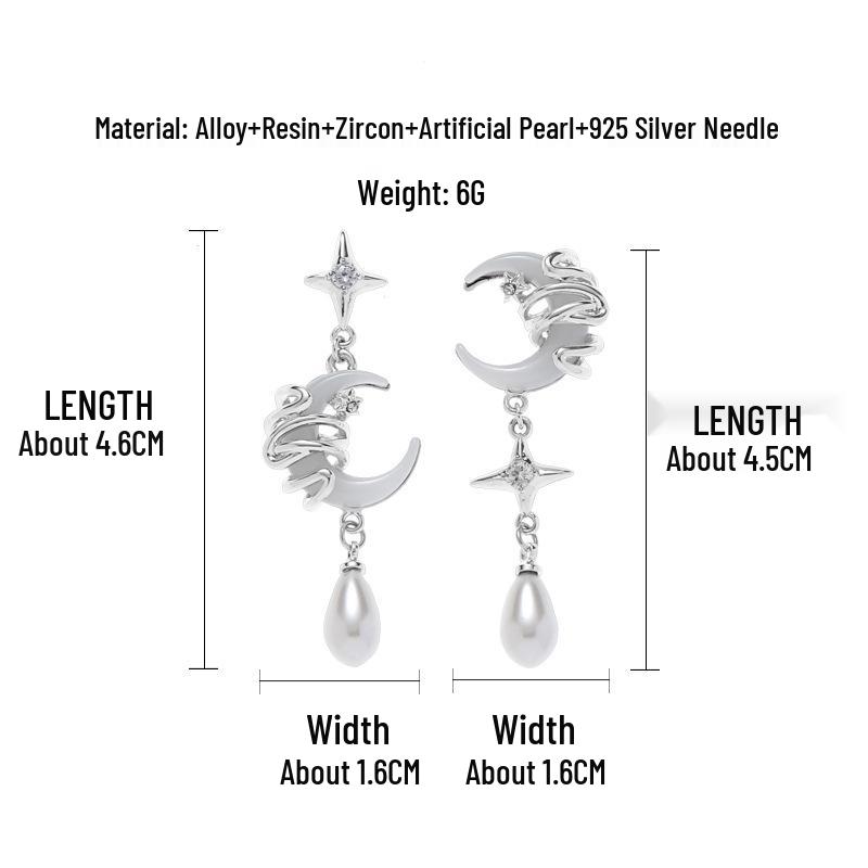 

Женское ожерелье с полумесяцем из жемчуга - Универсальная высококлассная ключичная цепочка, Новый тренд 2024 года, Подчеркивает темперамент.