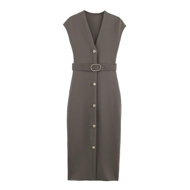 

Za New Fall Women s Clothing 2025 Fashion Wind V Neck with Belt Elasticity Midi Skirt Dress 5584204 800 In the card L