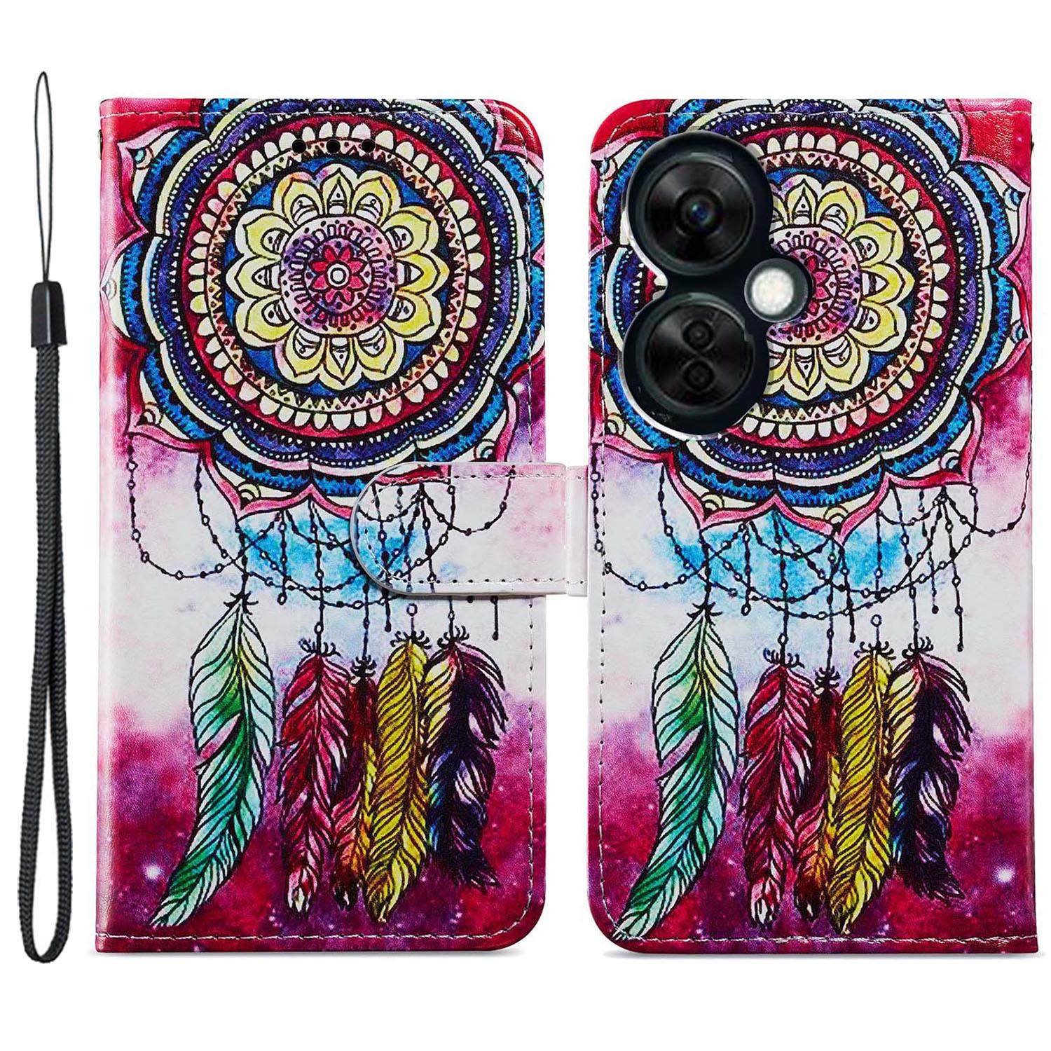 

Для OnePlus Nord CE 3 Lite 5G/Nord N30 5G Чехол для телефона из ПУ кожи с печатью узоров, подставка, кошелек, откидная защитная крышка Dream Catcher