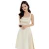 French high-end temperament satin champagne suspender skirt women summer birthday party wedding certificate dress dress women