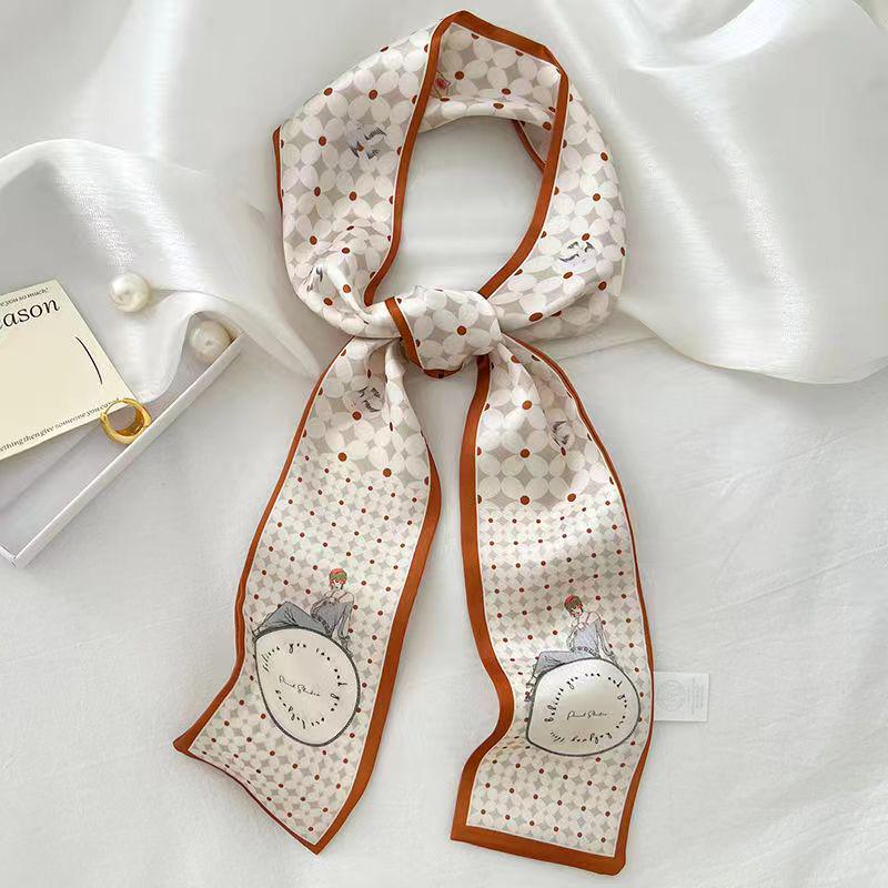 Korean Style Silk Scarf and Hairband Set - Versatile Women's Accessory for Summer