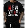 European Sizes NYC Brooklyn Pride New Year Graphic T-Shirt for Men Black, Crew Neck, Short Sleeves, Breathable Fabric
