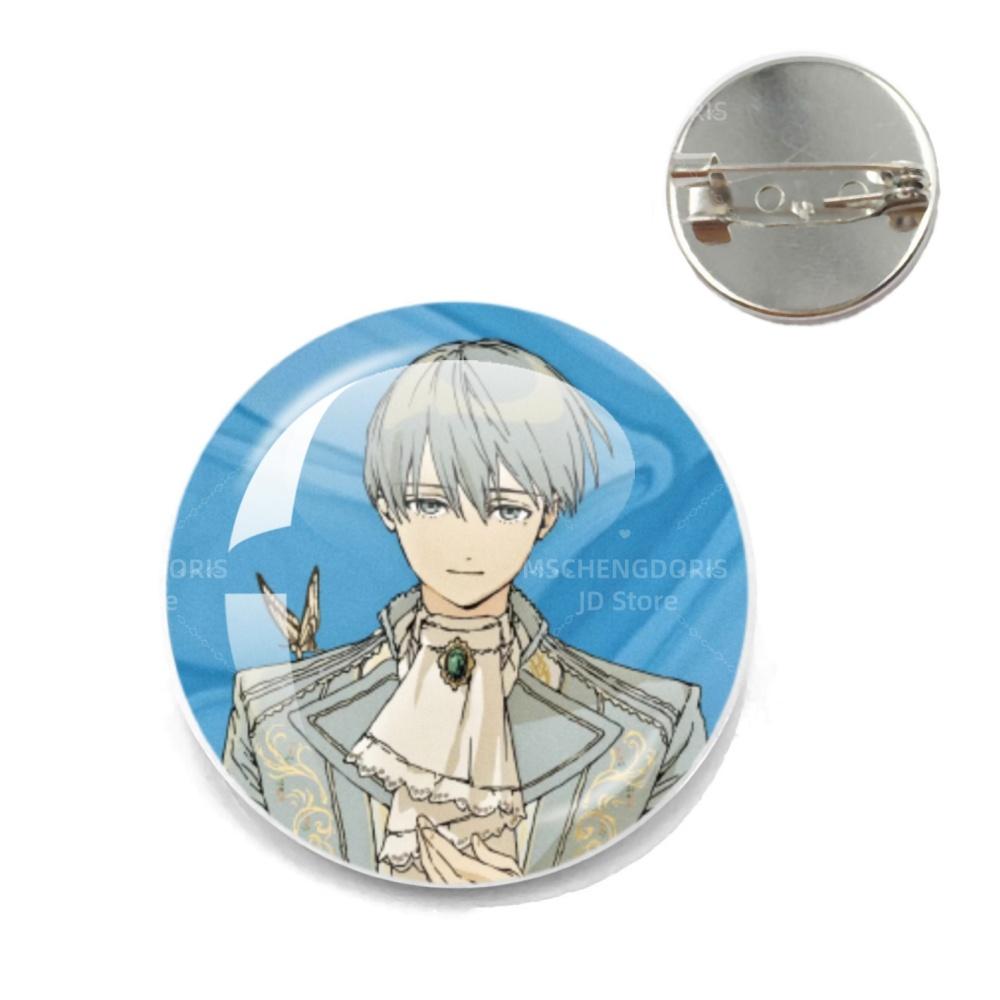 Anime Frieren Pins Cartoon Badge Round Creative Glass Metal Brooches For Backpack Jewelry Accessories Gifts