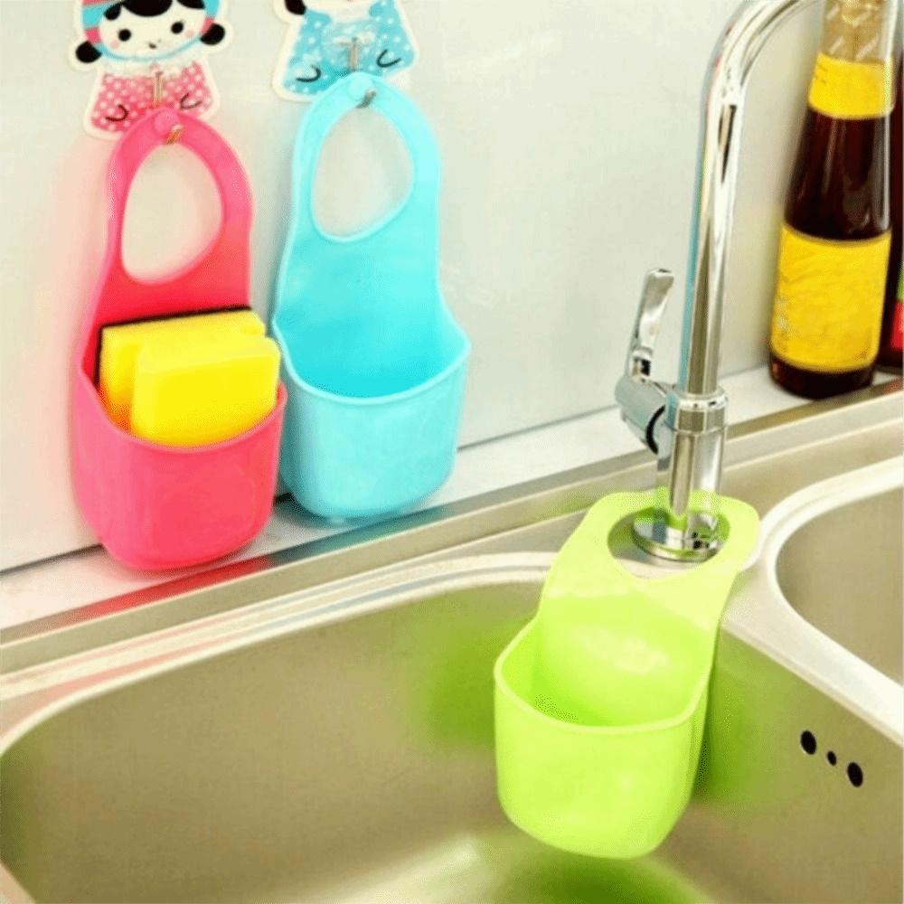 Silicone Sink Hanging Storage Bag Candy Colors Sink Drain Rack PVC Plastic Soap Dish  Kitchen
