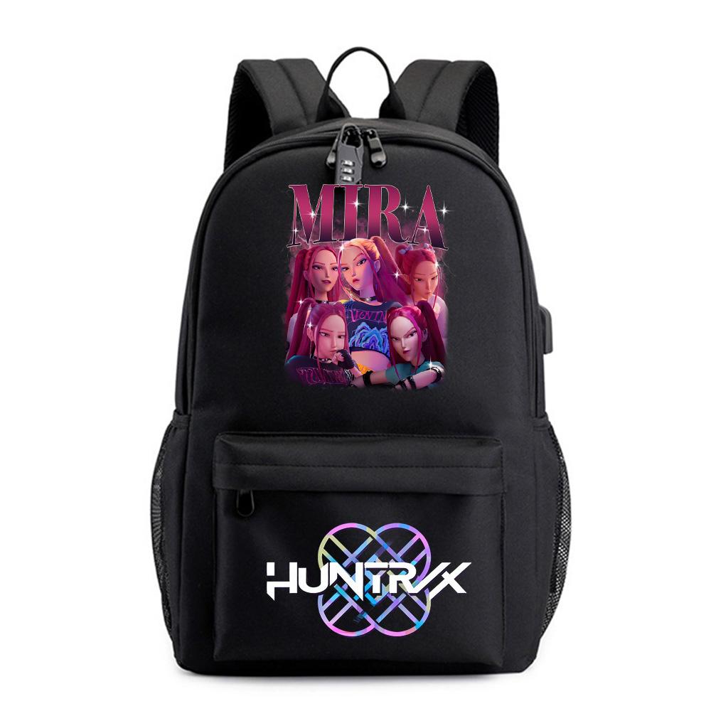 Anime Cartoon Demon Hunters Printed Backpack for Teenager Student Bookbag Schoolbag Women Large Capacity Waterproof Travel Bag Gift