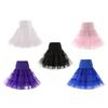 Black Hoopless Petticoat for Women Elastic Waist Underskirt Tutu Skirt Dress for Cosplay Dance Ballet Party Spring