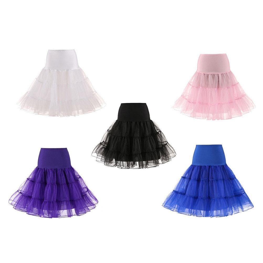 Black Hoopless Petticoat for Women Elastic Waist Underskirt Tutu Skirt Dress for Cosplay Dance Ballet Party Spring