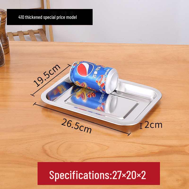 304 Stainless Steel Rectangular Tray for Steamed Fish, Rice, Chee Cheong Fun, and Baking