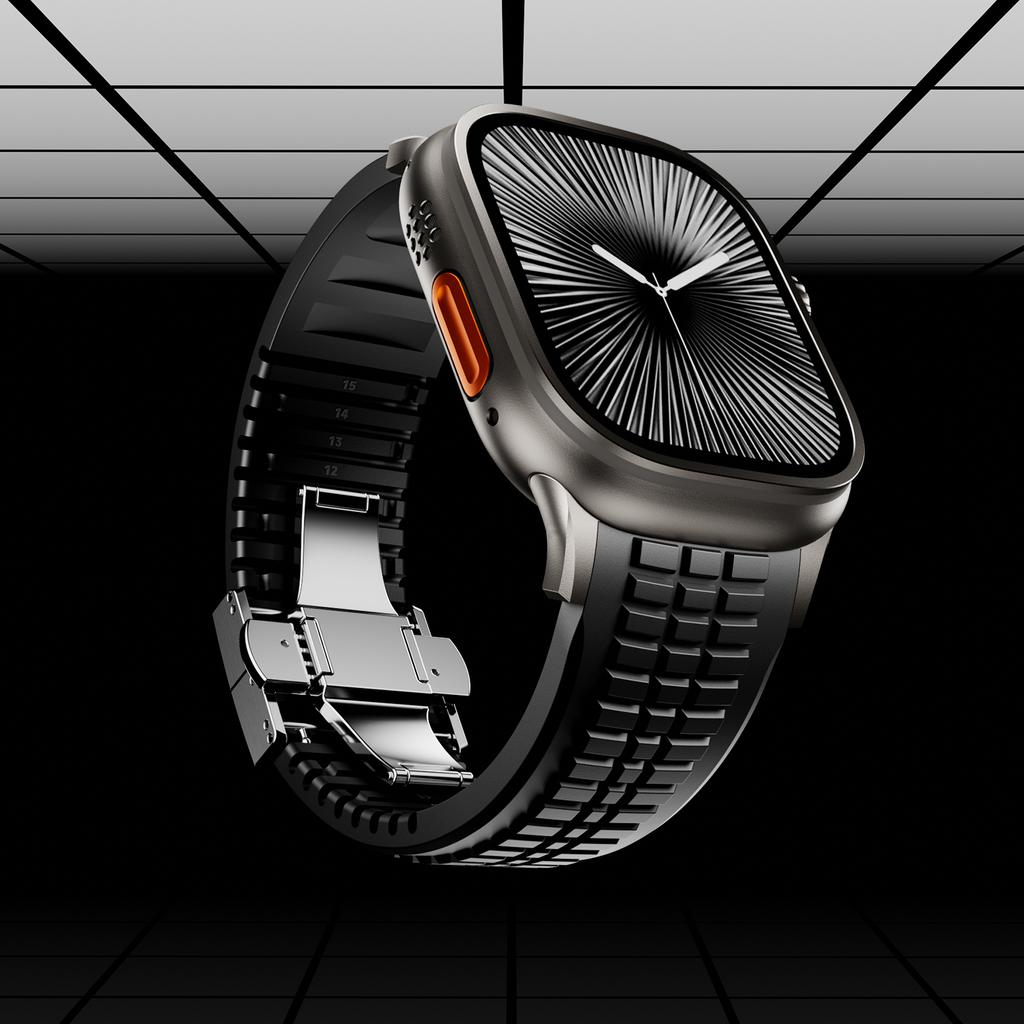 Luxury Silicone Strap For Apple Watch Ultra 3/2/1 49mm Series 11/10 46mm Sport Bracelet Wristband iWatch 9 8 7 6 5 SE 45mm 44mm
