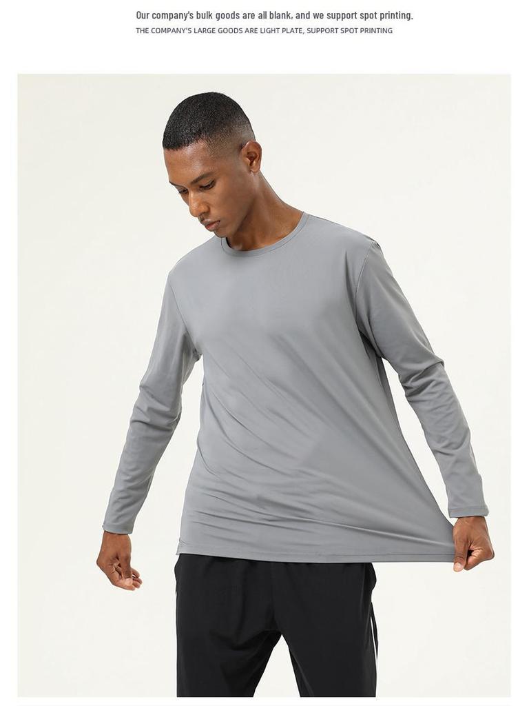 Men's High-Elastic Long Sleeve Running T-shirt with Thumb Holes - Autumn/Winter