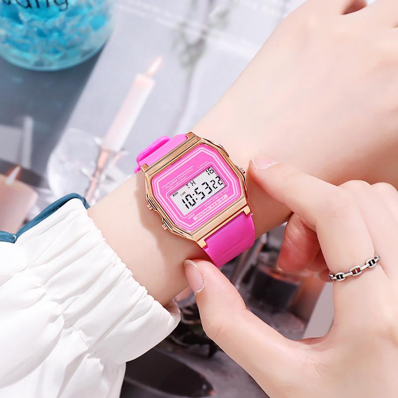 Elektroniczny Zegarek Unisex w Stylu Leśnym z Podświetleniem Nocnym i Funkcjami do Codziennego Noszenia