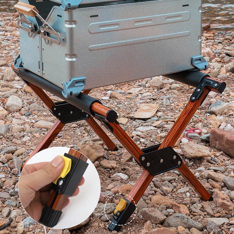 JUSTINLAU Soporte Plegable para Nevera de Camping al Aire Libre Soporte Ajustable de Aleación de Aluminio para Cubo de Hielo Soporte para Equipaje Soporte Antideslizante