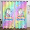 Colorful Unicorn Horse Mermaid Girl Children Window Curtain Blinds Living Room Kids Bedroom Kitchen Door Home Decor Bathroom2Pcs