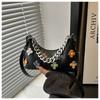 And Flower Fashion Chain Decoration Stone Texture Women Casual Bag Shoulder