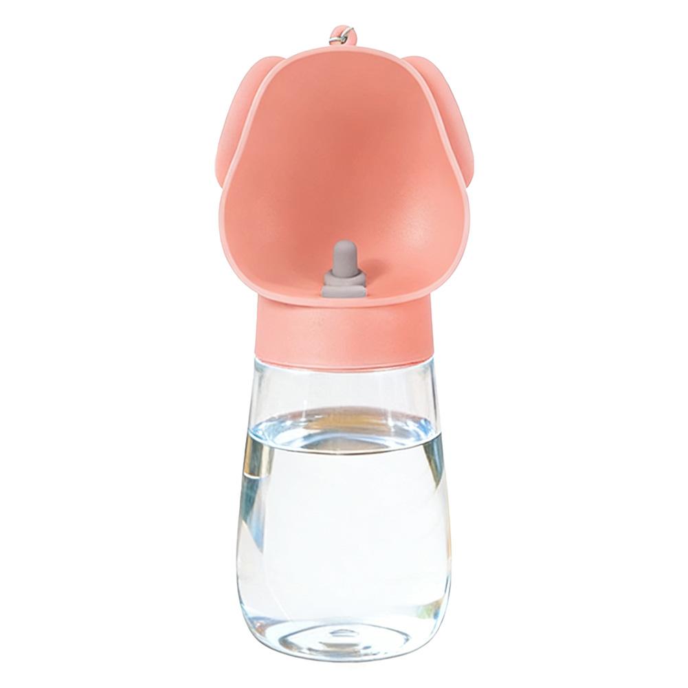 Portable Dog Water Bottle Leak-Proof Pet Drinking Bottle with Built-in Bowl Ideal for Walking, Hiking and Travel розовый