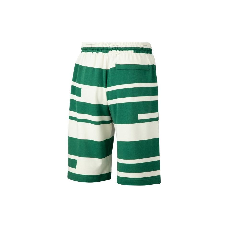 Puma Ss23 Dream Pack Series Striped Print Lace-Up Loose Casual Shorts Unisex shorts Dark-Green 539987-37