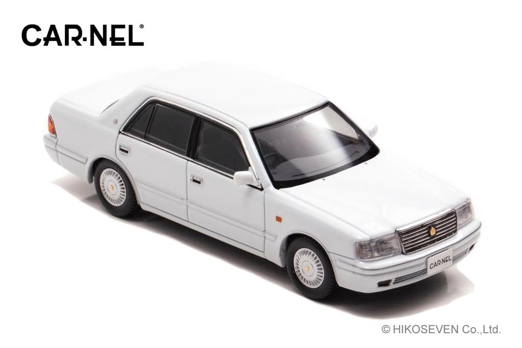 CARNEL 1/43 Scale Toyota Crown Royal Saloon G (JZS155) 1999 Crystal White Pearl Shine Finished Model