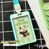 Panda-Schule All-in-One Lanyard: Doppelseitiger transparenter Kartenhalter mit großem Platz für Zugangs- & Essenskarten