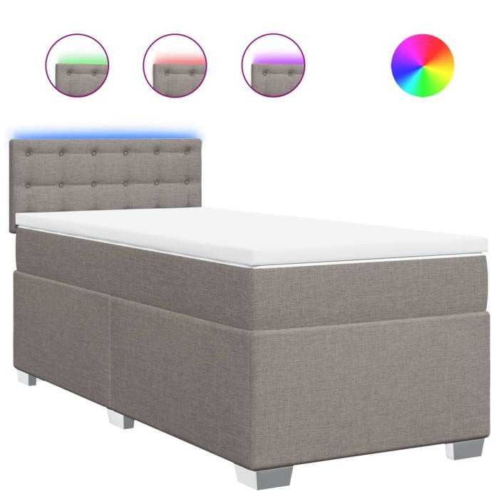Maison Exclusive - Sommier à lattes de lit avec matelas Taupe 80x200 cm Tissu