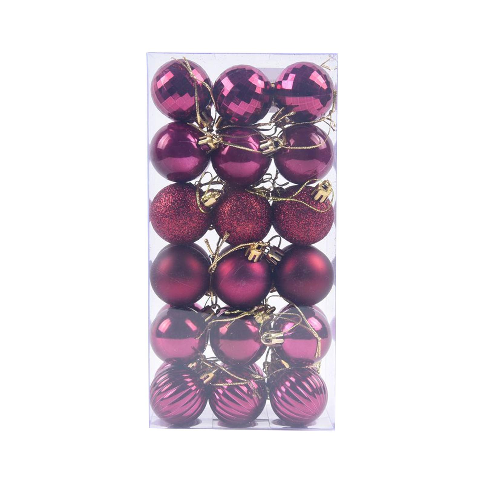 

Різдвяна прикраса 4 см 36 ялинкова куля підвісна прикраса яскрава бочкова куля гальванічна пластикова куля One Size