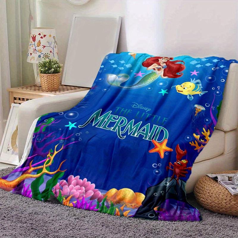 Die kleine Meerjungfrau Zeichentrickdecke, Kurzer Plüsch Niedliche Warme Decke, Wohnzimmer Heimdekoration Sofa Vier Jahreszeiten Reise
