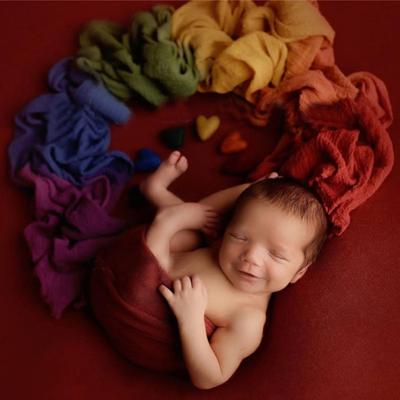 Regenbogen Baumwolle Neugeborenen Pucktuch Baby Foto Requisite Für Studio Meilenstein Aufnahmen 1. Monats Feier Fotografie Decken 2026