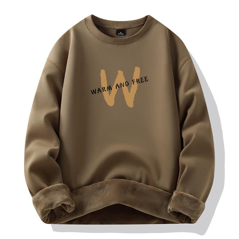 Men's hoodie autumn and winter new sweater cotton thickened loose men's jacket