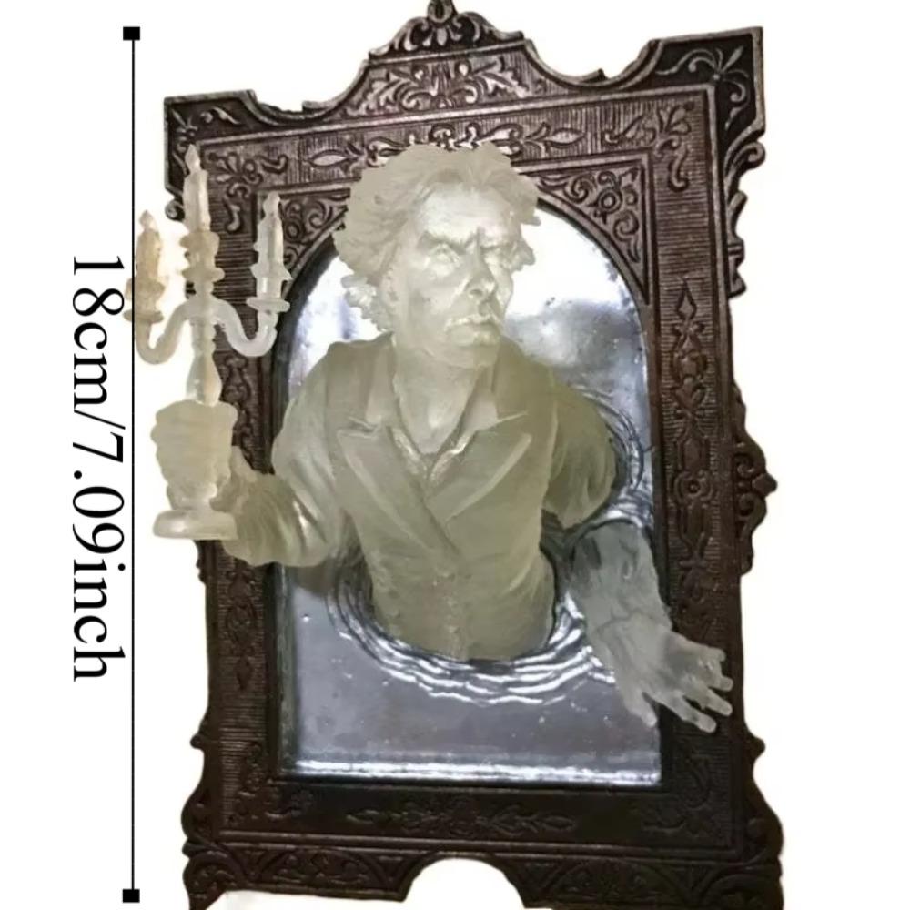3D Halloween Decor Glow in The Dark Halloween Statue Halloween Ghost in The Mirror  Bar Home Decor