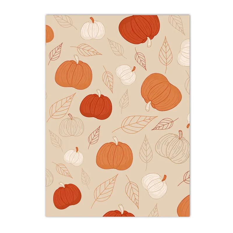Canvas Painting Autumn Scenery Leaf Poster Print Nordic Wall Pictures Living Room Home Decor Hello Pumpkin Art