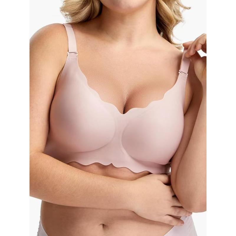 Women S Plus Size Seamless Push Up Bra Thin Wave Edge Summer Underwear