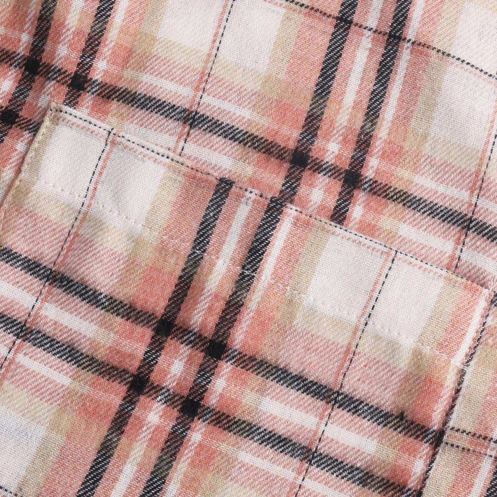 Frauen Lose Top Plaid Farbe Block Langarm Casual Damen Bluse Mantel Hemd Jacke