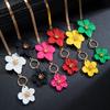 Cavigliera a Catena con Fiori Colorati Grandi per l'Estate Accessori Piedi Nudi Boho Spiaggia Metallo Fibbia OT Braccialetto per Piede Gioielli per Sandali da Donna