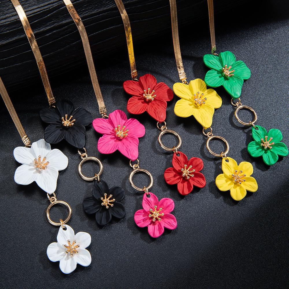 Cavigliera a Catena con Fiori Colorati Grandi per l'Estate Accessori Piedi Nudi Boho Spiaggia Metallo Fibbia OT Braccialetto per Piede Gioielli per Sandali da Donna