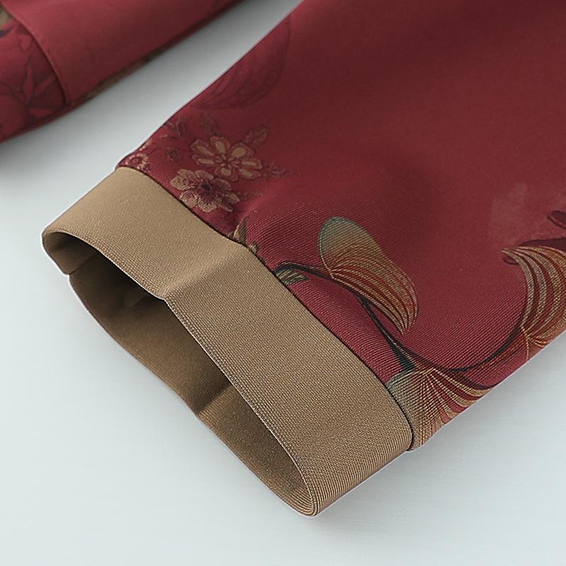 Grandma's Long-Sleeve Floral Shirt for Women Aged 60-80 - Spring/Autumn Turn-Down Collar Jacket