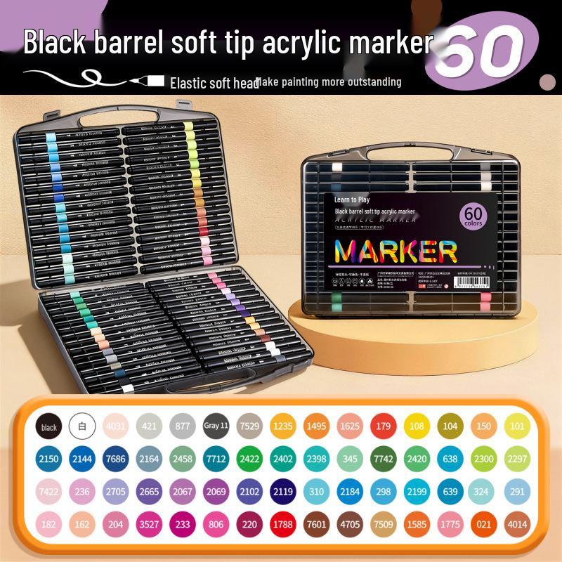 Kleine schwarze Box Acryl-Softspitzen-Markerstift für Kunstprojekte von Schülern und Kleinkindern