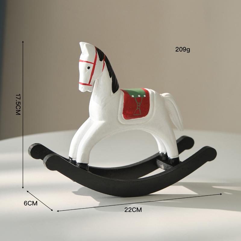 Wooden Rocking Horse Ornament Desk Decor Living Room Decor Balance Art Adornment Creative Gift Souvenir