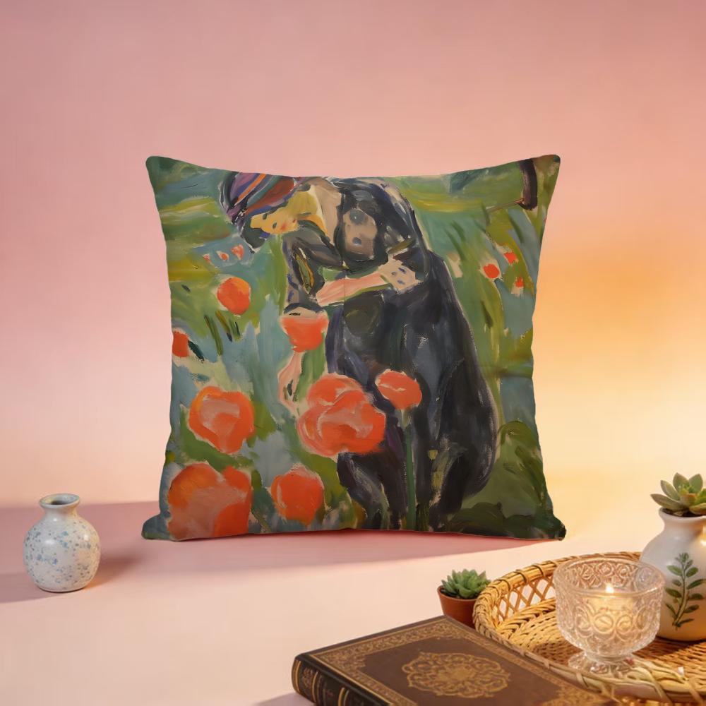 Trendige EEdvard Munch Kissenhülle Premium Hautfreundliche Kissenhülle Mehrzweck für Zuhause Büro Reisen