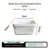Double-Layer Draining & Storage Basket for Vegetables and Fruits