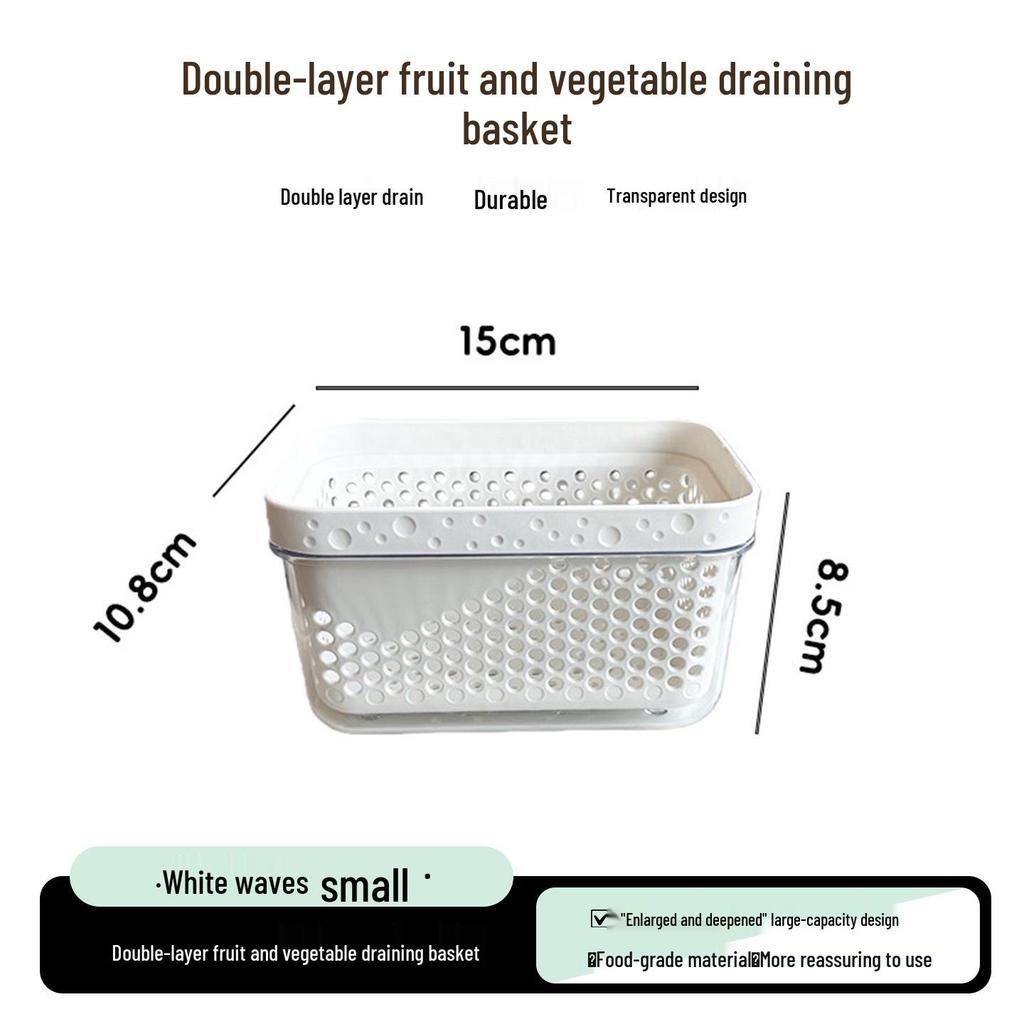 Double-Layer Draining & Storage Basket for Vegetables and Fruits