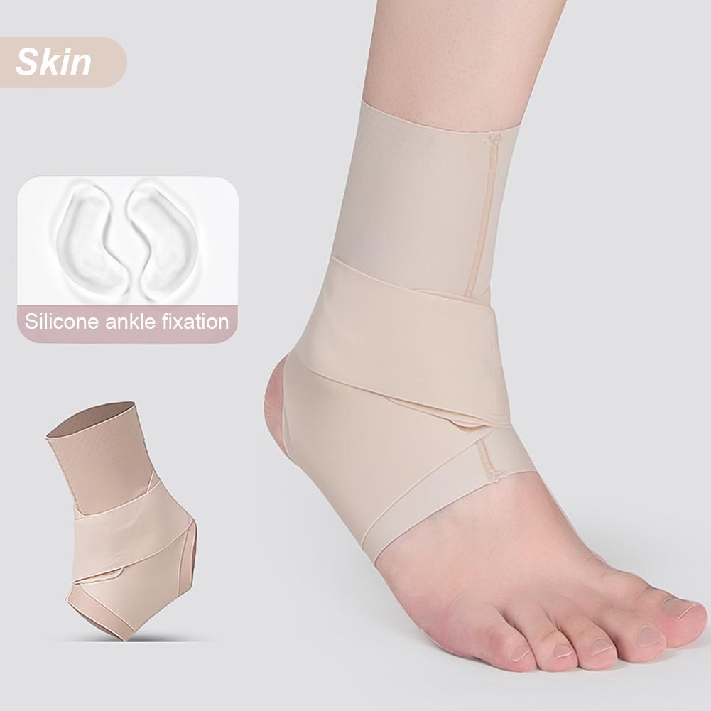 

1 шт. Ультратонкий лігаментний захист гомілкостопа з вбудованим силіконовим протирозтягувальним бандажем для гомілкостопа, реабілітаційне захисне спорядження з компресійним бинтом Skin L