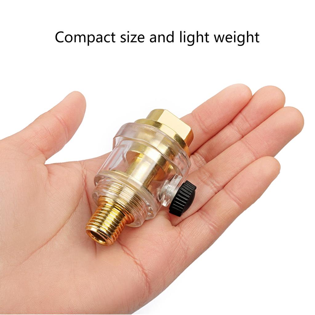 1/3pcs Air Line Lubricator Mini In-line Air Tool Oiler 1/4 Inches Inlet & Outlet Metal for Air Compressor Pipe Tool
