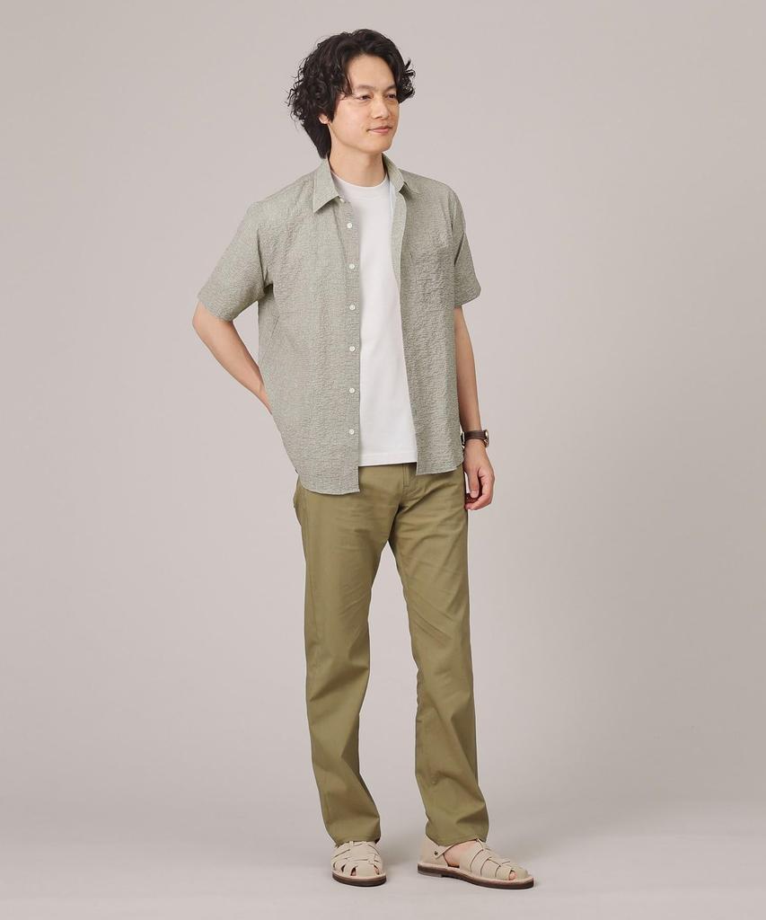 Takeo Kikuchi Men's Ripple Casual Shirt (Solid, Check, Botanical Pattern) 07081511, Red (261) 04 (LL)