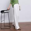 SanCai 2026 Spring Loose High-Waist Straight-Leg White Casual Pants
