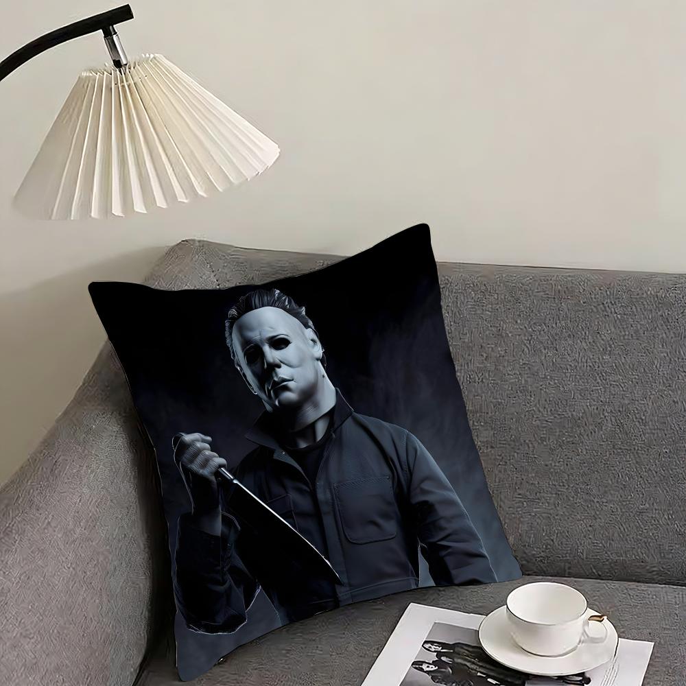 M-Michael M-Myers Horror Movie Cushion Cover Pillowcase Ultra Soft Skin Friendly Fabric Cloud Like Comfort & Concealed Zipper
