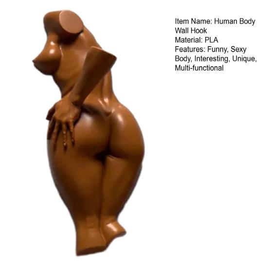 Yousheng Vtipný nástěnný hák na lidské tělo 5 palců Drzá socha Držák na ručníky a klíče do koupelny Vstupní hala Sexuální nohy a hák na tělo pro domácí dekoraci