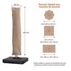 Housse pour parasol déporté kaki - polyester 250 g/m², fermeture éclair et cordon de serrage, protection UV