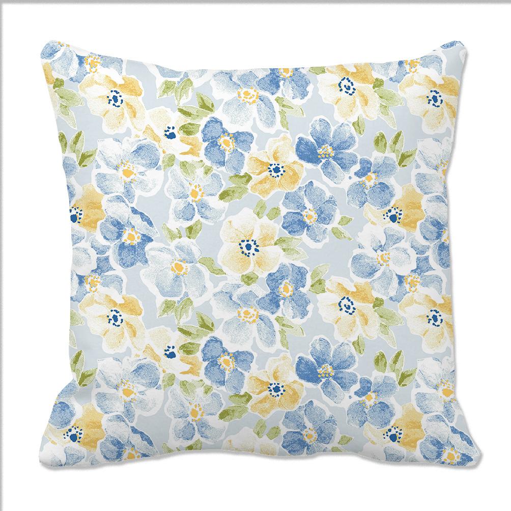 Spring and Summer Floral Contrasting Color Flower Pillow Case Digital Printed Pillow Home Romantic Decoration Sofa Backrest